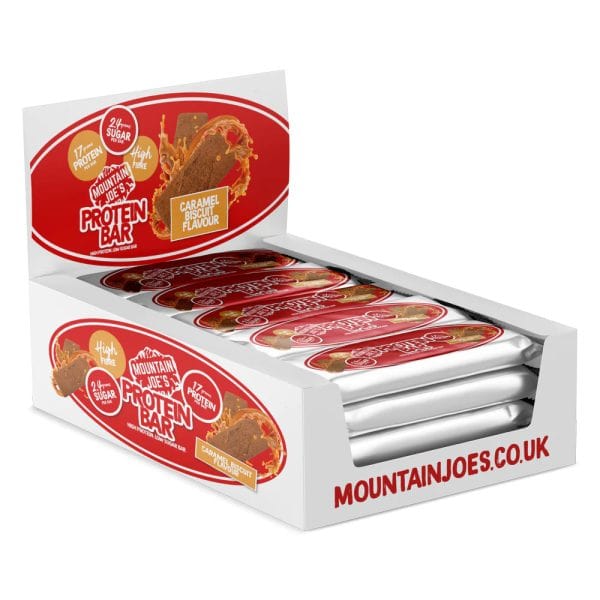 Mountain Joe's Protein Bar BOX 12x55g - Caramel Biscuit